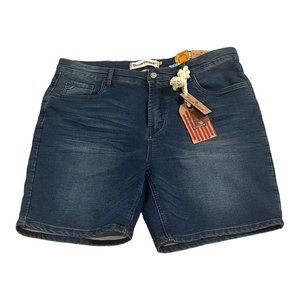 Tailor Vintage Greenwich Smart Men's Denim Shorts Blue Stretch Slim Fit Size 38